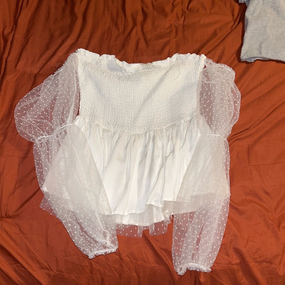 White Tulle Top